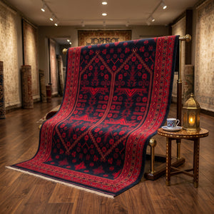 Traditional Crimson, Navy Rug