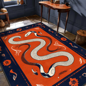 Handcrafted Serpent Art Rug - Bold and Beautiful Floor Art for Contemporary Spaces

