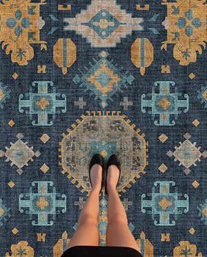 Navy Background Heritage Rug – KL 393