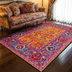 Colorful Ethnic Washable Rug