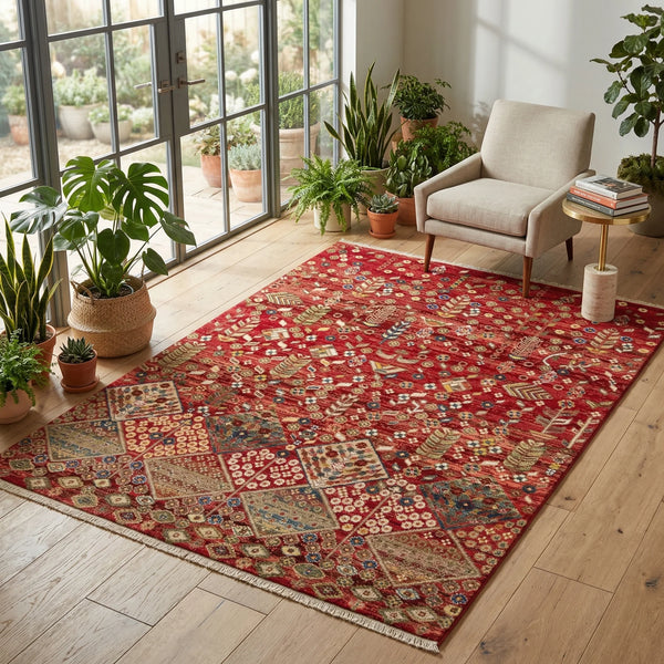 Warm Red Woven Rug