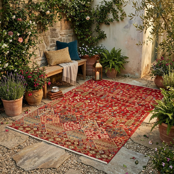 Warm Red Woven Rug