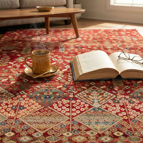Warm Red Woven Rug