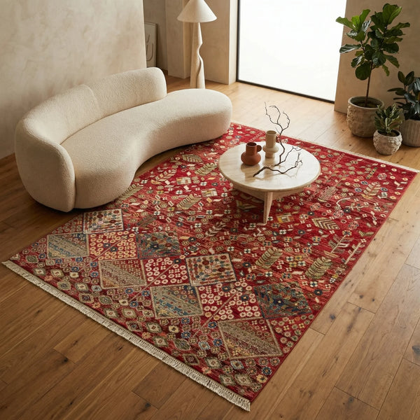 Warm Red Woven Rug