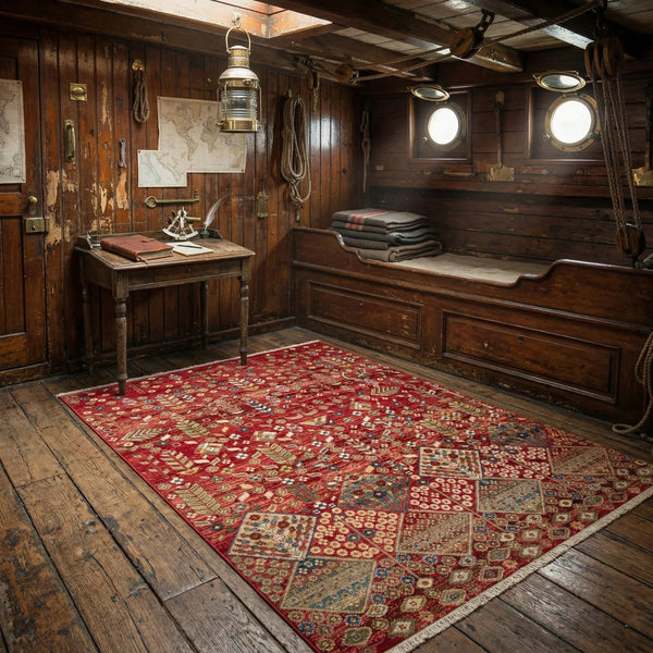 Warm Red Woven Rug