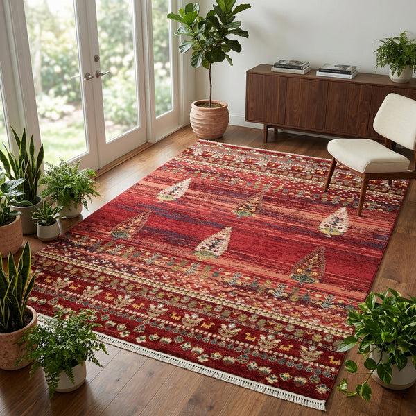 Red Tribal Woven Rug