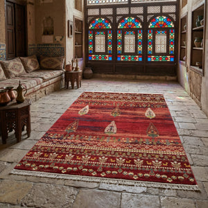 Red Tribal Woven Rug