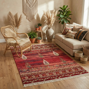 Red Tribal Woven Rug