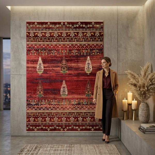 Red Tribal Woven Rug
