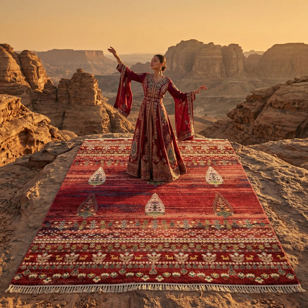 Red Tribal Woven Rug
