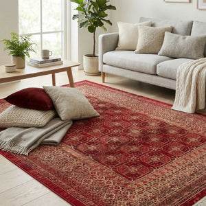 Deep Red Woven Rug