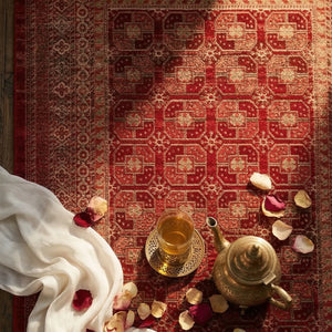 Deep Red Woven Rug