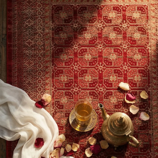 Deep Red Woven Rug