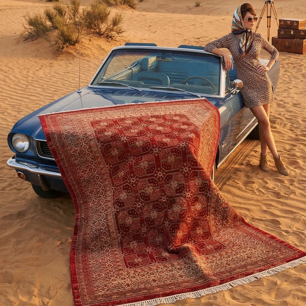 Deep Red Woven Rug