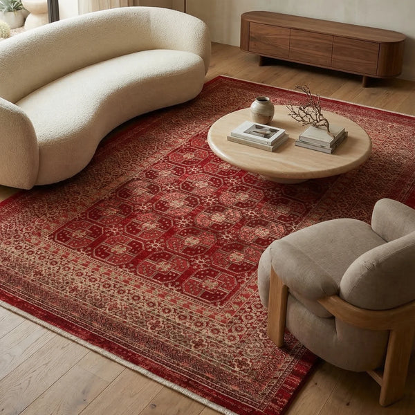 Deep Red Woven Rug