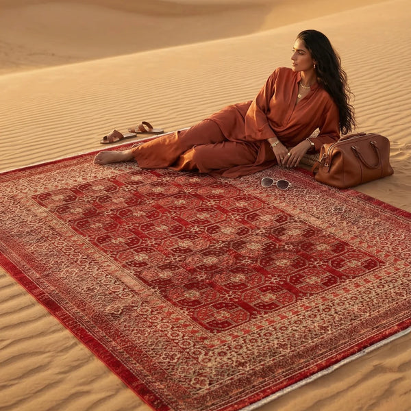Deep Red Woven Rug