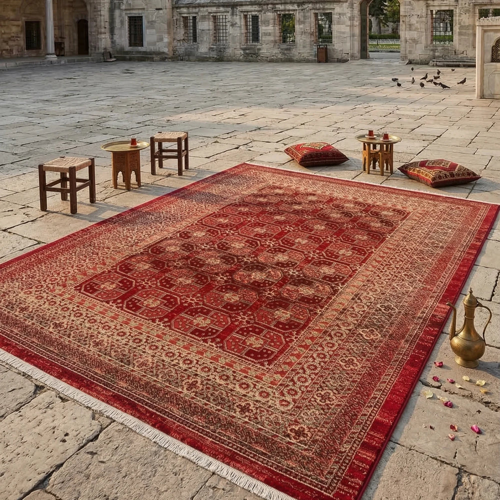 Deep Red Woven Rug