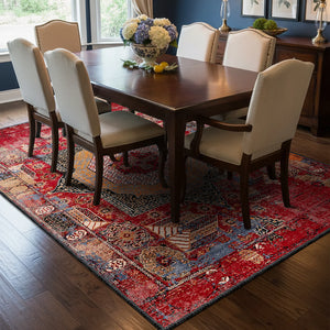 Red Medallion Turkish Rug