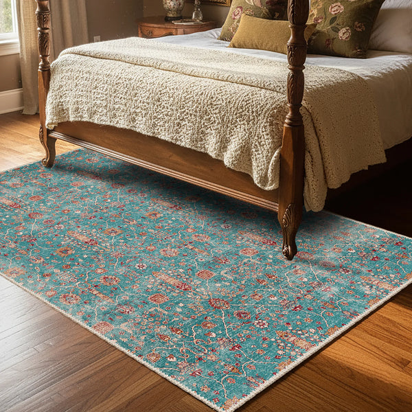 Neutral Turquoise Rug
