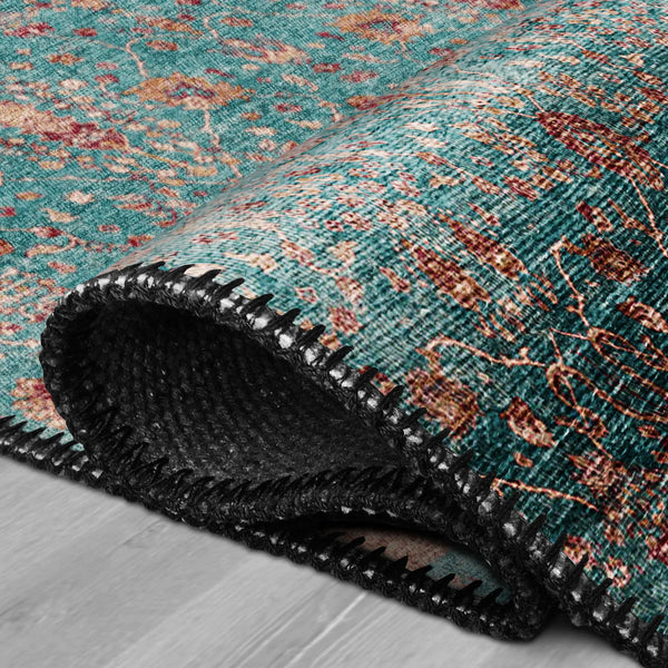 Neutral Turquoise Rug