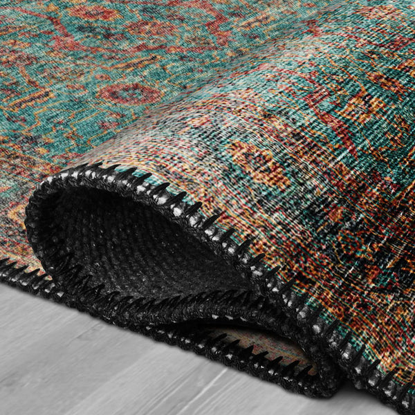 Turquoise Washable Rug