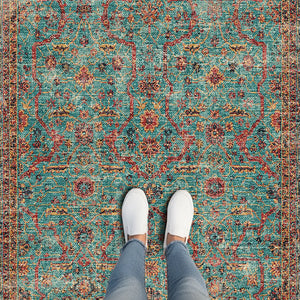 Turquoise Washable Rug