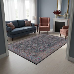Grey Blue Vintage Style Rug