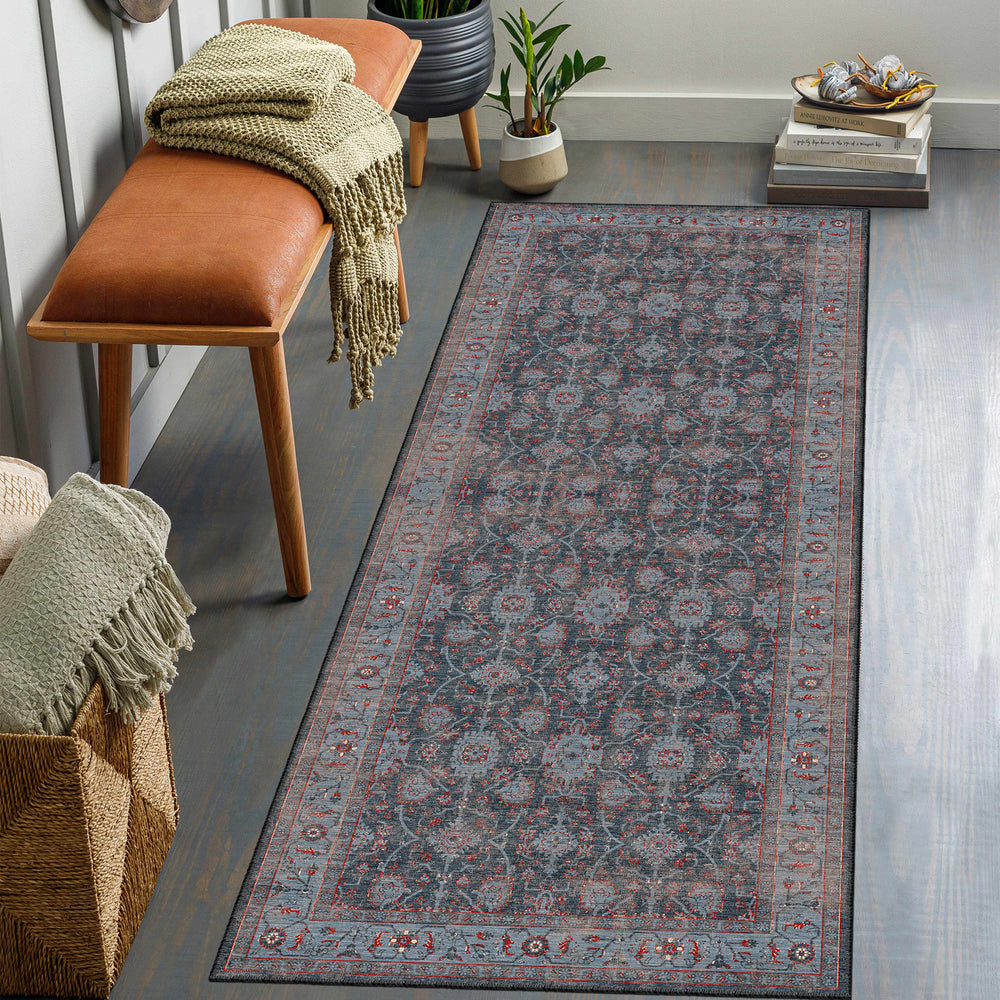 Grey Blue Vintage Style Rug