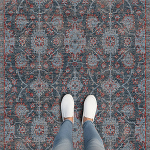 Grey Blue Vintage Style Rug