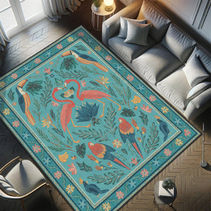 Turquoise Art Rug