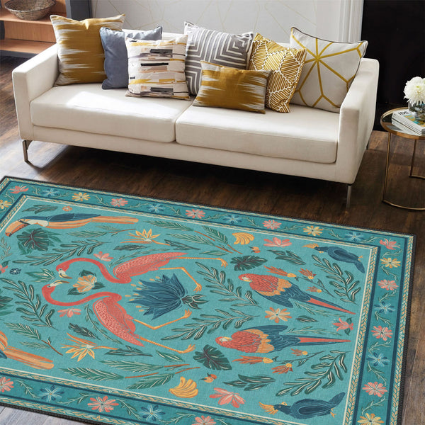 Turquoise Art Rug