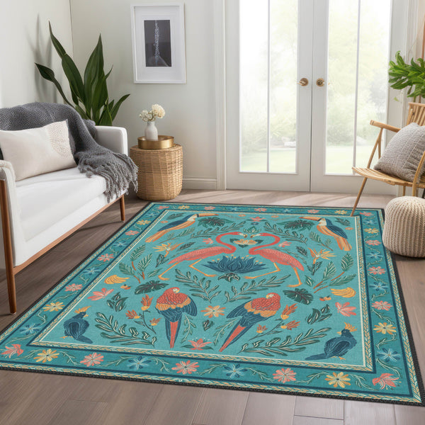 Turquoise Art Rug