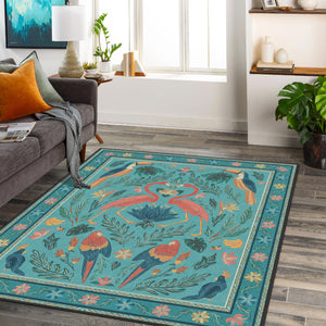 Turquoise Art Rug