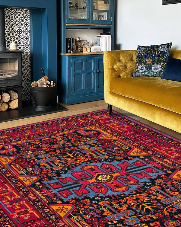 Pet-friendly, hypoallergenic Persian style bold rug