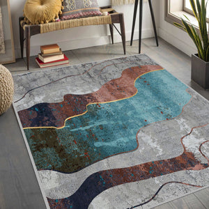 Pet-friendly oil painting rug designed for style and everyday durability