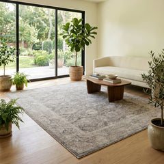 Vintage Style Gray Woven Rug