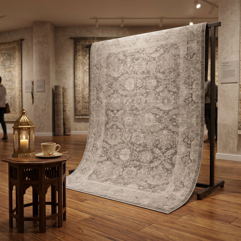 Vintage Style Gray Woven Rug