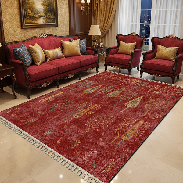 Folk Art Nature Bamboo Rug