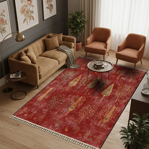 Folk Art Nature Bamboo Rug