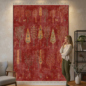 Folk Art Nature Bamboo Rug