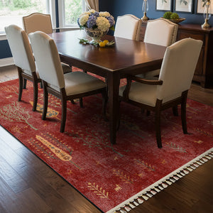 Folk Art Nature Bamboo Rug
