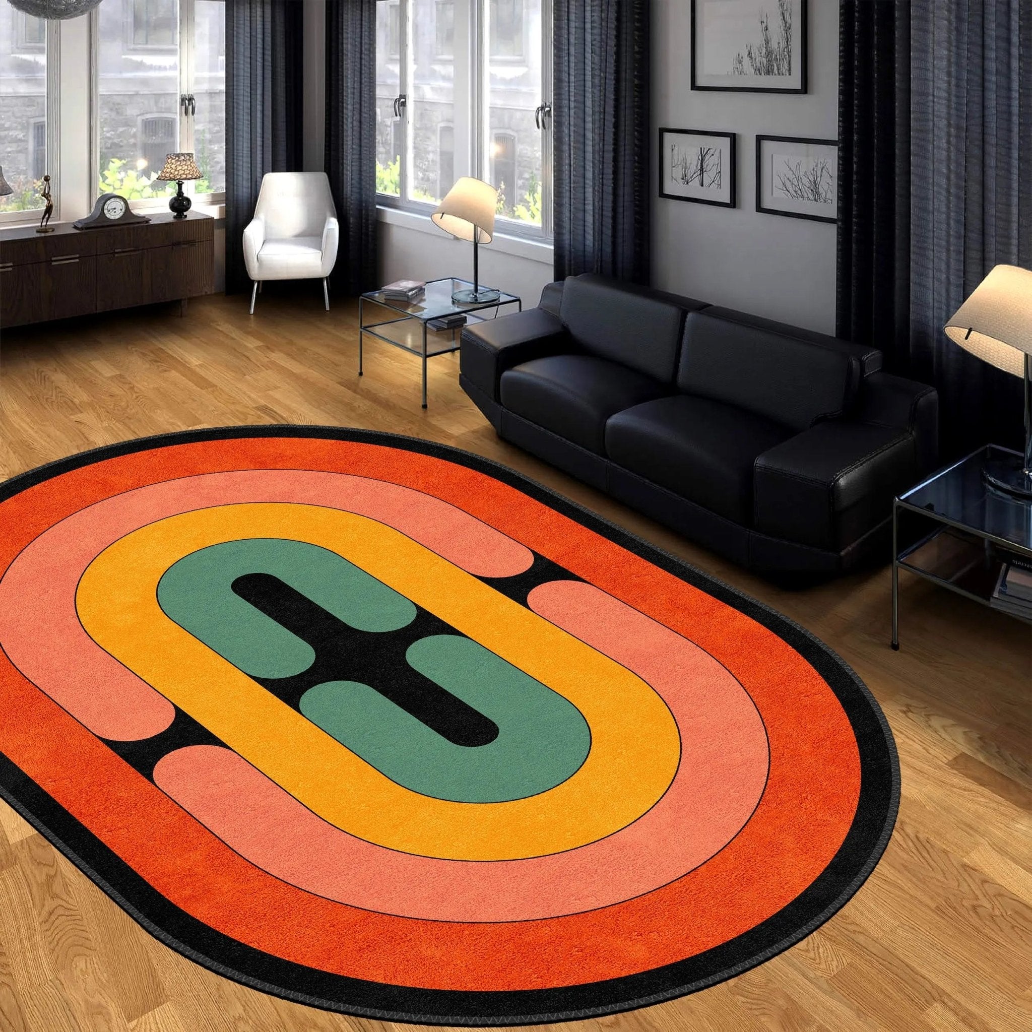 Abstract Orange Rug- My Store