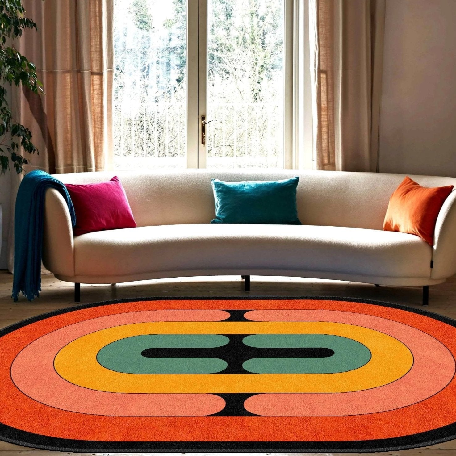 Abstract Orange Rug- My Store