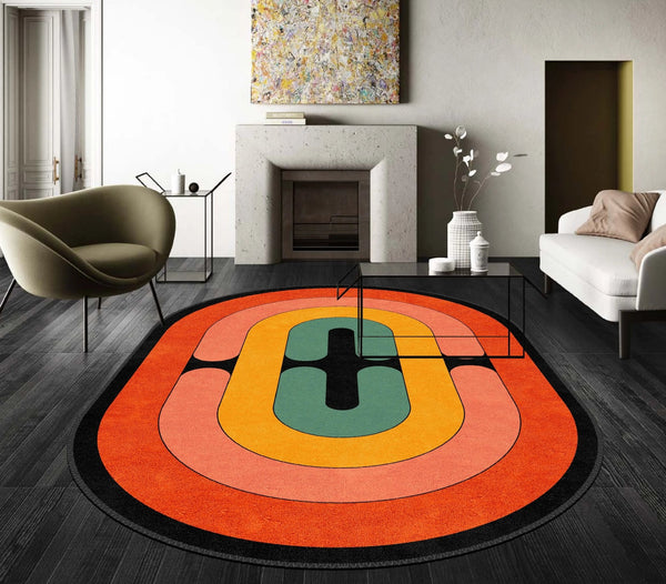 Abstract Orange Rug- My Store