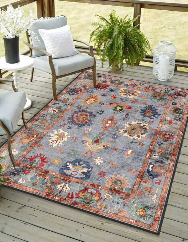 oushak blue bedroom rug