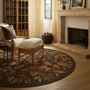 Brown Floral Rug