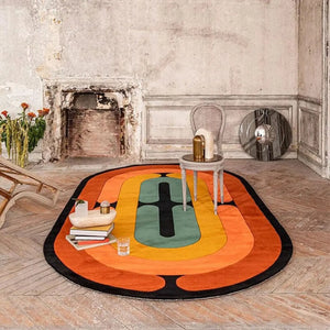 Abstract Orange Rug- My Store