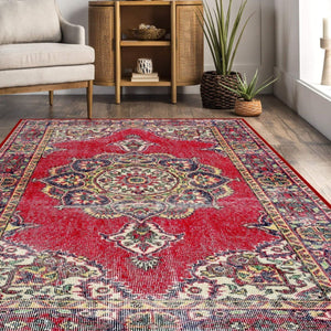 Elegant Medallion Carpet with central motif in a sophisticated living room