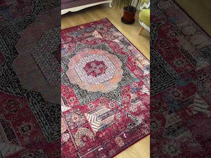 Red Medallion Turkish Rug