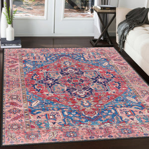 red blue area rug